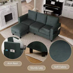 Canapés modulables compacts Celebalcony, canapé modulable 3 places en forme de L en tissu polyester avec pouf mobile pour appartements, bureau