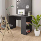 Bureau gris en bois manufacturé moyen bureau rectangulaire moderne