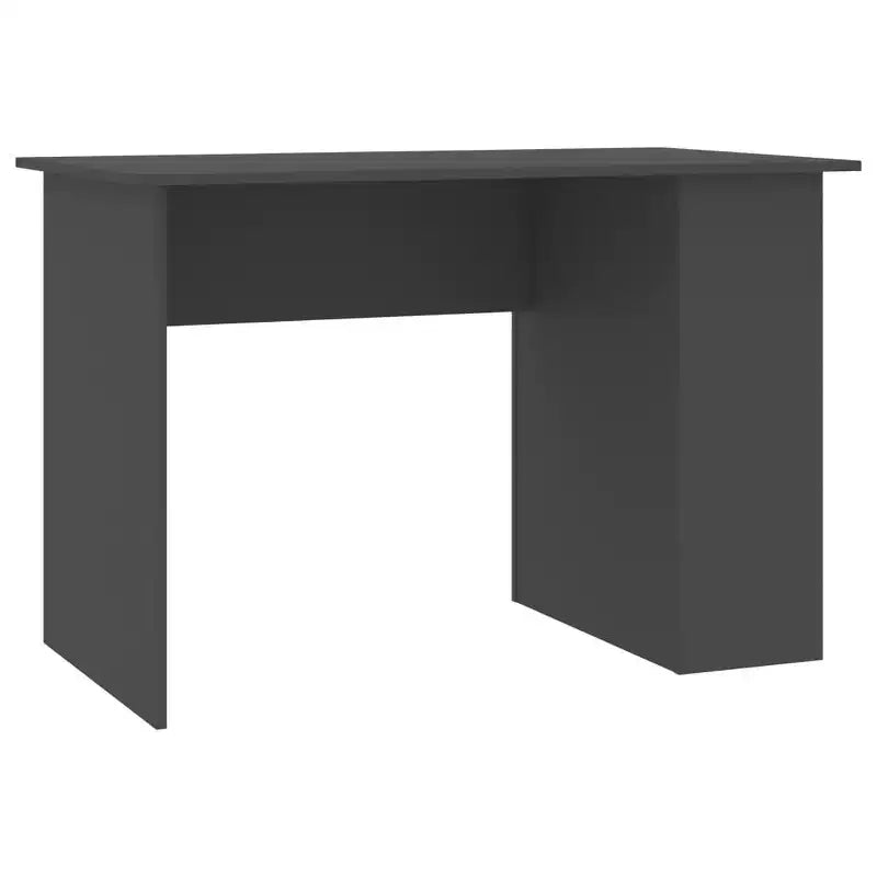Bureau gris en bois manufacturé moyen bureau rectangulaire moderne
