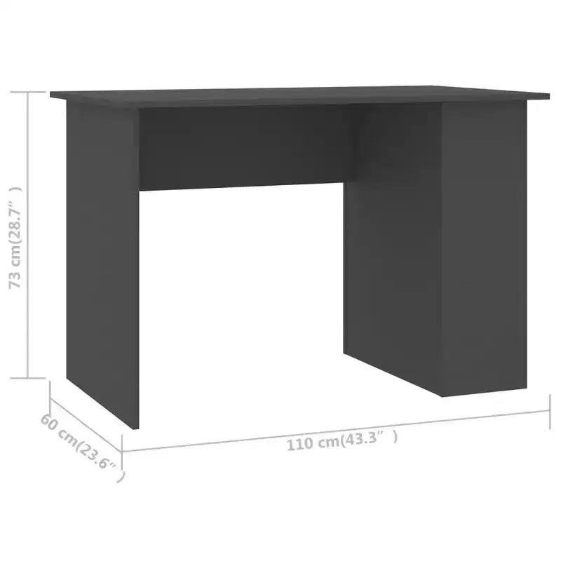 Bureau gris en bois manufacturé moyen bureau rectangulaire moderne