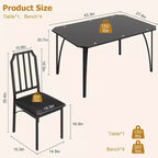 Ensemble table à manger en verre avec chaises rembourrées, bords chanfreinés, mobilier de salle à manger compact pour petits espaces, appartements et cuisines domestiques