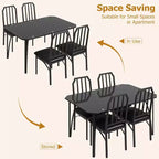 Ensemble table à manger en verre avec chaises rembourrées, bords chanfreinés, mobilier de salle à manger compact pour petits espaces, appartements et cuisines domestiques