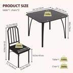 Ensemble table à manger en verre avec chaises rembourrées, bords chanfreinés, mobilier de salle à manger compact pour petits espaces, appartements et cuisines domestiques