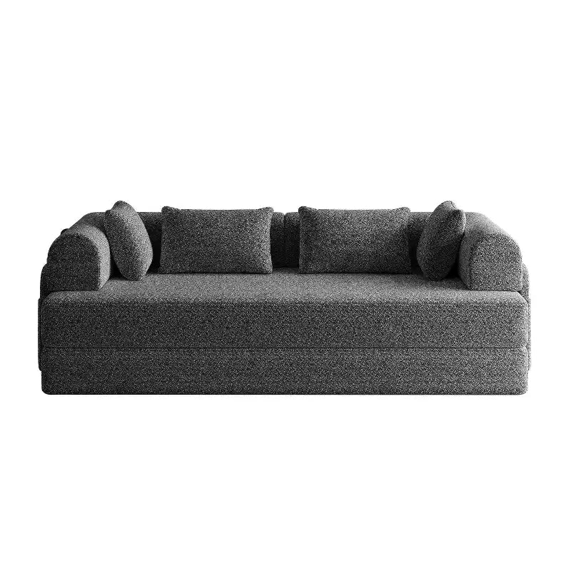 Canapé lit pliant en chenille verte de 78,7 pouces avec oreiller cylindrique, canapé de sol pour salon, chambre, studio