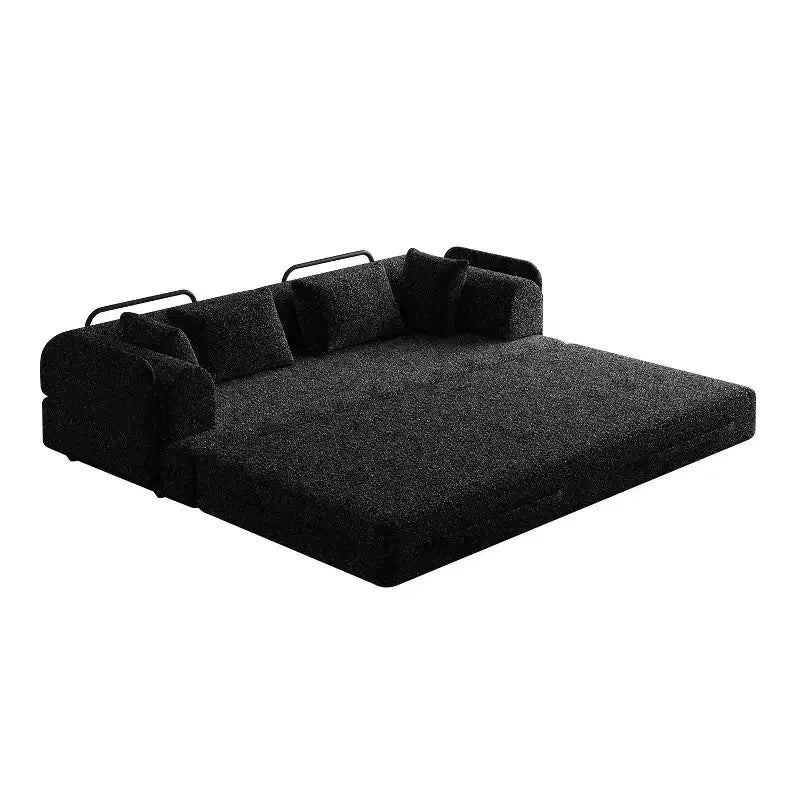 Canapé lit pliant en chenille verte de 78,7 pouces avec oreiller cylindrique, canapé de sol pour salon, chambre, studio