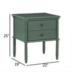 Table de Chevet GDFStudio Emmett Moderne du Milieu du Siècle 22 avec 2 Tiroirs