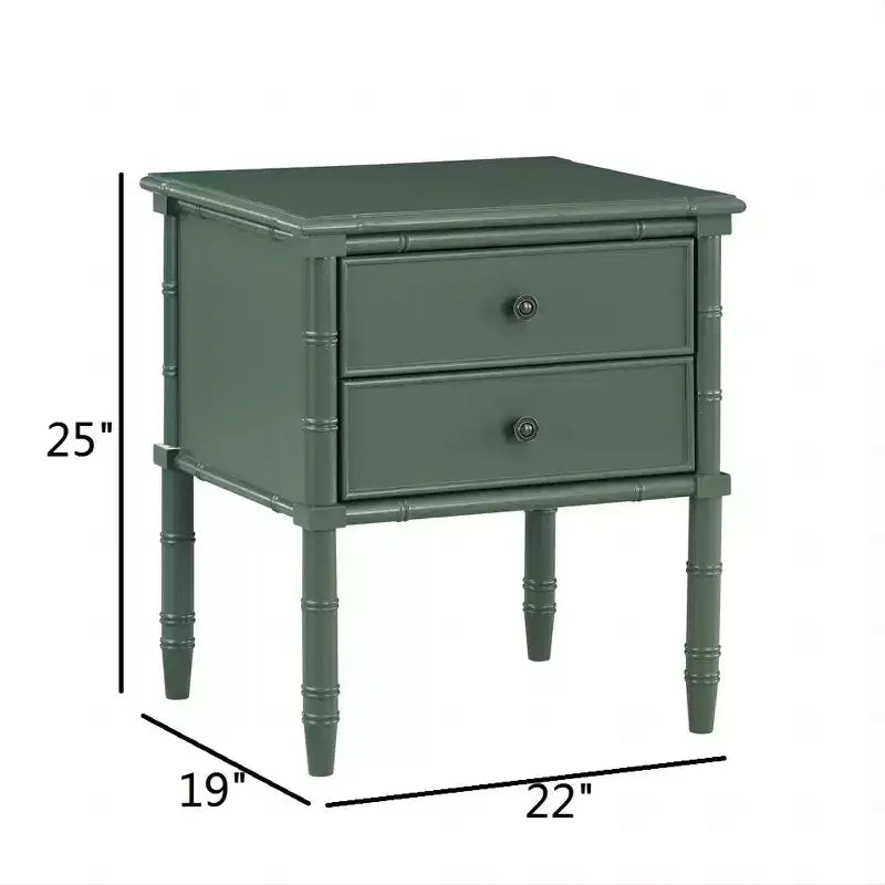 Table de Chevet GDFStudio Emmett Moderne du Milieu du Siècle 22 avec 2 Tiroirs