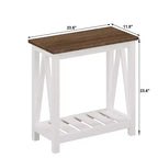 GDFStudio Claudia Table d'appoint de ferme avec étagère inférieure