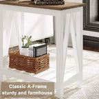 GDFStudio Claudia Table d'appoint de ferme avec étagère inférieure