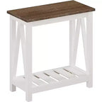 GDFStudio Claudia Table d'appoint de ferme avec étagère inférieure