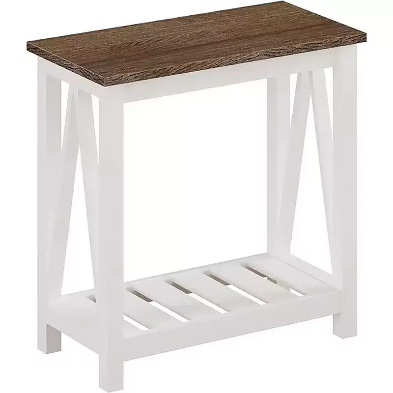 GDFStudio Claudia Table d'appoint de ferme avec étagère inférieure