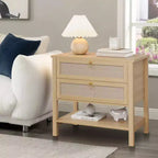 Lot de 2 tables de chevet, tables de nuit en rotin avec 2 tiroirs, tables d'appoint pour petits espaces, tables de chevet étroites, tables d'appoint décoratives pour salon.