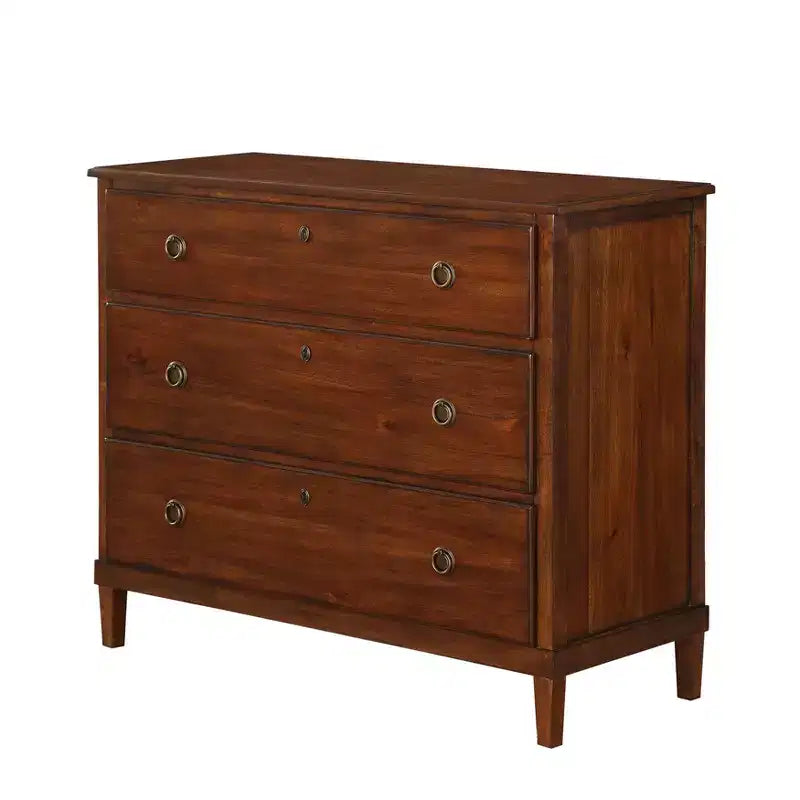 Commode 3 tiroirs en bois d'acacia rustique GDFStudio Callen 42