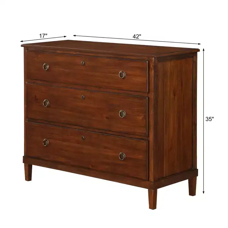 Commode 3 tiroirs en bois d'acacia rustique GDFStudio Callen 42