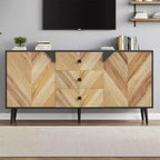 Meuble de rangement autoportant CuisinSmart, buffet avec tiroirs et portes, bahut en bois avec rangement pour salle à manger
