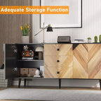 Meuble de rangement autoportant CuisinSmart, buffet avec tiroirs et portes, bahut en bois avec rangement pour salle à manger