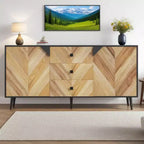 Meuble de rangement autoportant CuisinSmart, buffet avec tiroirs et portes, bahut en bois avec rangement pour salle à manger