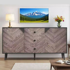 Meuble de rangement autoportant CuisinSmart, buffet avec tiroirs et portes, bahut en bois avec rangement pour salle à manger
