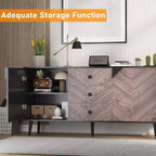 Meuble de rangement autoportant CuisinSmart, buffet avec tiroirs et portes, bahut en bois avec rangement pour salle à manger