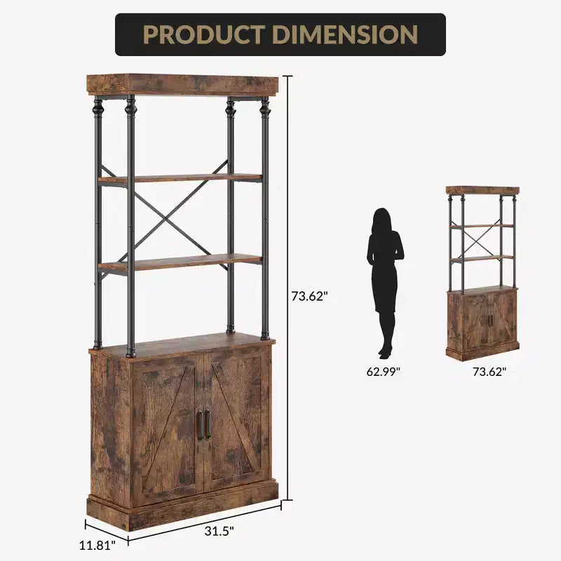Étagère à Livres Moderne Bibliothèque avec Tiroirs Rangement Étagère Haute Cadre Métallique Grands Présentoirs pour Chambre à Coucher, Salon
