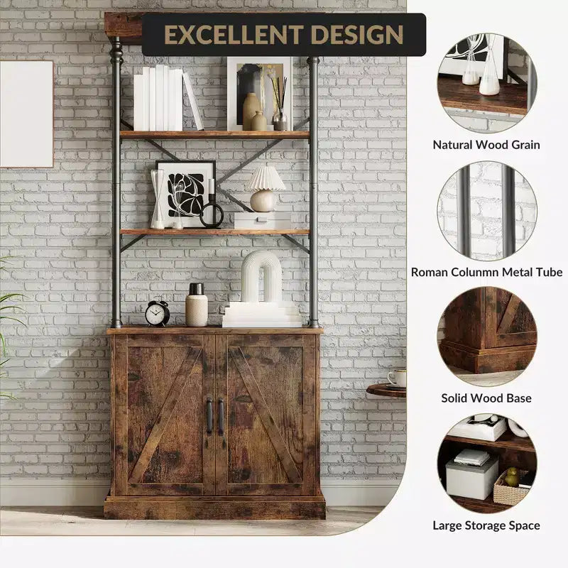 Étagère à Livres Moderne Bibliothèque avec Tiroirs Rangement Étagère Haute Cadre Métallique Grands Présentoirs pour Chambre à Coucher, Salon