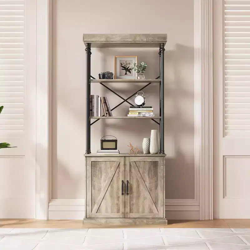 Étagère à Livres Moderne Bibliothèque avec Tiroirs Rangement Étagère Haute Cadre Métallique Grands Présentoirs pour Chambre à Coucher, Salon