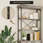 Étagère à Livres Moderne Bibliothèque avec Tiroirs Rangement Étagère Haute Cadre Métallique Grands Présentoirs pour Chambre à Coucher, Salon