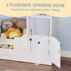 Étagère à Livres en Bois pour Tout-Petits avec Lumière à Détecteur de Mouvement, Organiseur de Rangement de Jouets pour Enfants, Bibliothèque de Style Maison de Poupée pour Salle de Jeux, Chambre à Coucher et Crèche