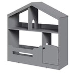 Étagère à Livres en Bois pour Tout-Petits avec Lumière à Détecteur de Mouvement, Organiseur de Rangement de Jouets pour Enfants, Bibliothèque de Style Maison de Poupée pour Salle de Jeux, Chambre à Coucher et Crèche