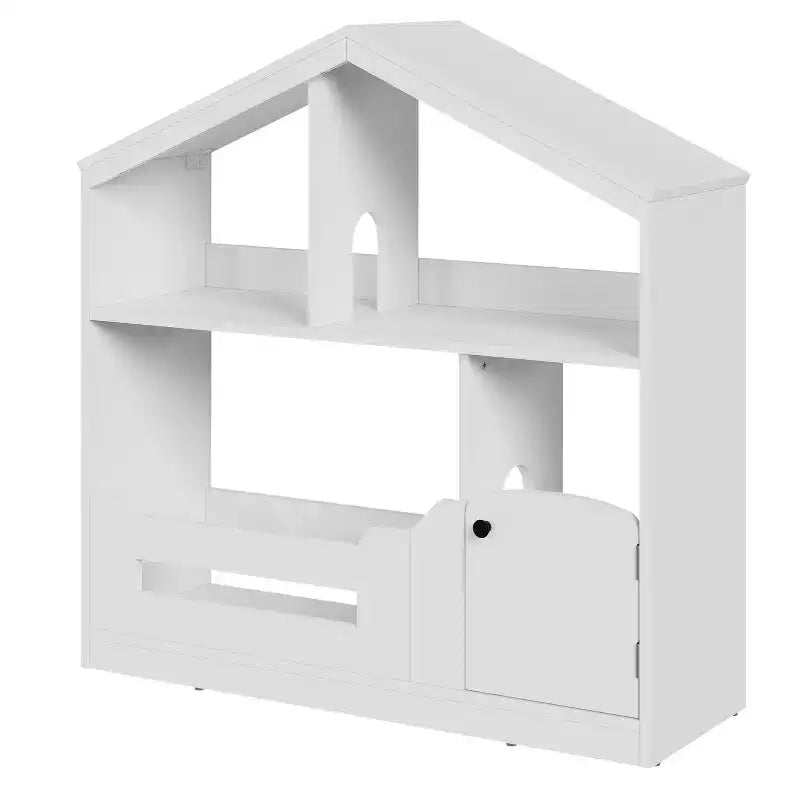 Étagère à Livres en Bois pour Tout-Petits avec Lumière à Détecteur de Mouvement, Organiseur de Rangement de Jouets pour Enfants, Bibliothèque de Style Maison de Poupée pour Salle de Jeux, Chambre à Coucher et Crèche