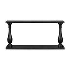 Okak 63IN Console d'entrée Vintage avec placage en pin, table console avec pieds effilés élégants et étagère ouverte, table de couloir pour salon, noir
