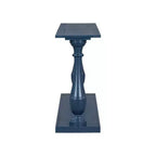 Table d'entrée vintage Okak 63IN avec placage de pin, console avec élégants pieds fuselés et étagère ouverte, table de couloir pour salon, bleue