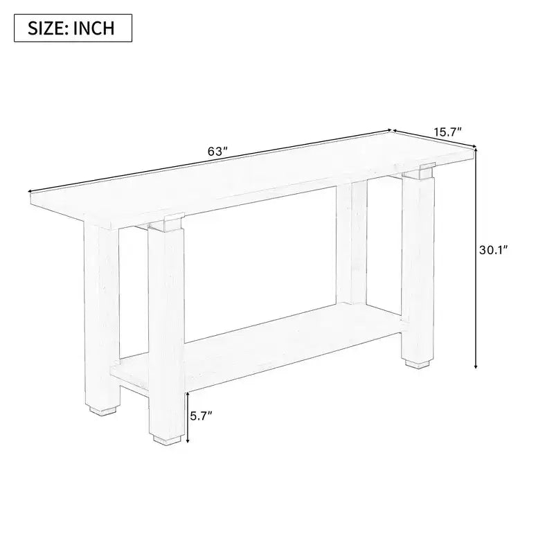 Okak Table console étroite moderne de 160 cm, Table d'entrée avec accents métalliques et étagère ouverte, Table d'appoint pour salon, couloir, Gris