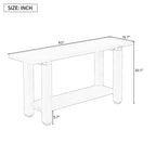 Okak Table console étroite moderne de 160 cm, Table d'entrée avec accents métalliques et étagère ouverte, Table d'appoint pour salon, couloir, Gris