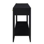 Okak 60IN Table Console Étroite Moderne avec Étagère de Rangement, Table d'Entrée avec 3 Tiroirs et Poignée en Métal, Table d'Appoint pour Salon, Foyer, Noir