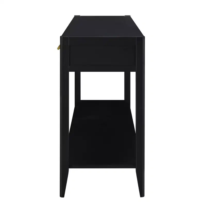 Okak 60IN Table Console Étroite Moderne avec Étagère de Rangement, Table d'Entrée avec 3 Tiroirs et Poignée en Métal, Table d'Appoint pour Salon, Foyer, Noir