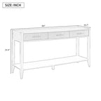 Okak 60IN Table Console Étroite Moderne avec Étagère de Rangement, Table d'Entrée avec 3 Tiroirs et Poignée en Métal, Table d'Appoint pour Salon, Foyer, Noir