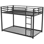 Okak 77.1IN Lit superposé en métal de taille double, lit double avec échelle et garde-corps de sécurité, lits superposés pour enfants pour chambre à coucher, dortoir, noir