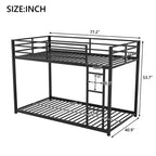 Okak 77.1IN Lit superposé en métal de taille double, lit double avec échelle et garde-corps de sécurité, lits superposés pour enfants pour chambre à coucher, dortoir, noir