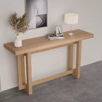 Okak 59.05IN Table console étroite minimaliste au design de pieds unique, table d'entrée avec plateau épais, table d'appoint pour salon, couloir, chêne