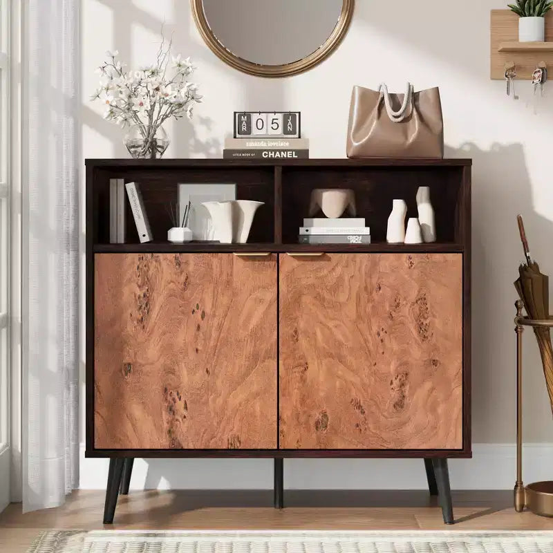 31,5 Buffet Armoire de Rangement, Meuble de Cuisine en Bois Style Ferme
