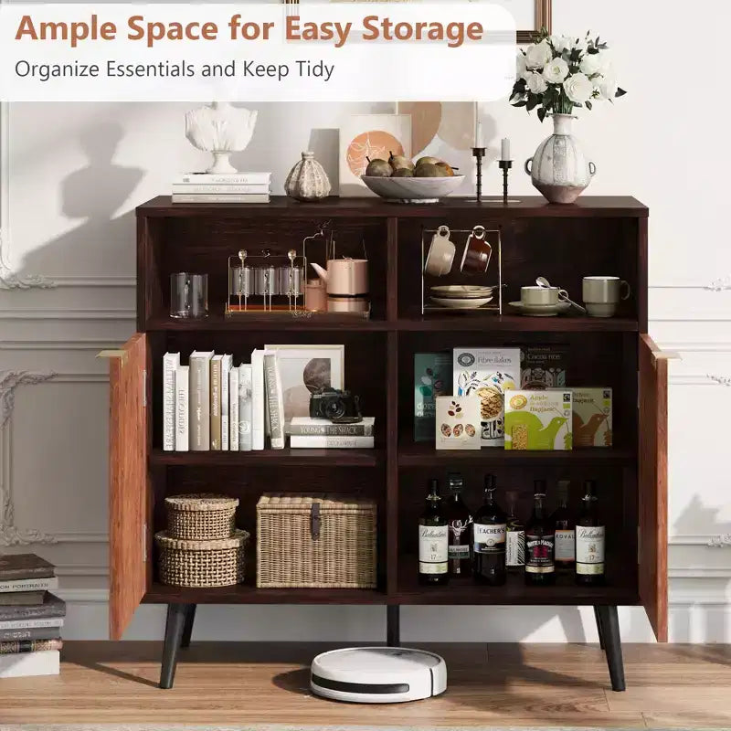 31,5 Buffet Armoire de Rangement, Meuble de Cuisine en Bois Style Ferme