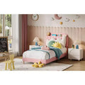 Twin Size Velvet Upholstered Platform Bed Frame with Storage Headboard, Durable Wooden Slats, Quiet Design, Easy Assembly, No Box Spring Required