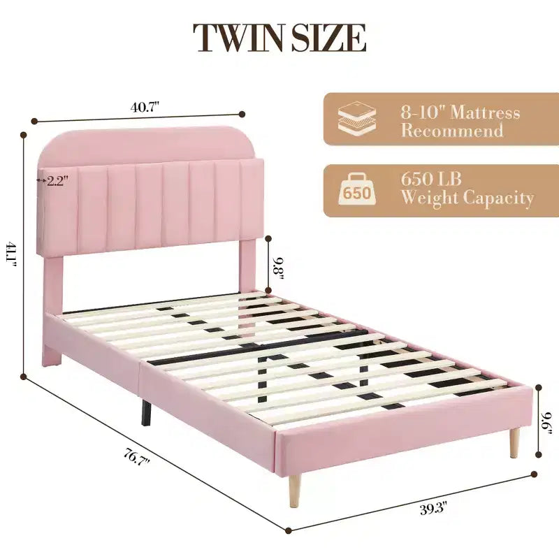 Cadre de lit plateforme double rembourré en velours avec tête de lit de rangement, lattes en bois durables, conception silencieuse, assemblage facile, aucun sommier tapissier requis
