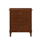 Table de chevet rustique GDFStudio Giulia en bois d'acacia avec 3 tiroirs, 61 cm