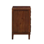 Table de chevet rustique GDFStudio Giulia en bois d'acacia avec 3 tiroirs, 61 cm