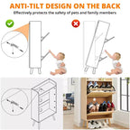 Meuble à chaussures 2 niveaux en rotin Peut contenir 12 à 18 paires pour l'entrée/le placard (Conception anti-basculement)