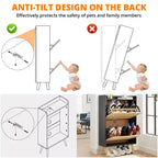 Meuble à chaussures 2 niveaux en rotin Peut contenir 12 à 18 paires pour l'entrée/le placard (Conception anti-basculement)