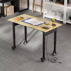 Établi robuste réglable 1000 kg - Table de travail roulante avec roulettes verrouillables et panneau perforé, poste de travail mobile du garage à la salle d'artisanat