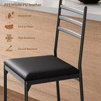 Lot de 2 tabourets de bar hauteur comptoir, chaises de bar rembourrées en similicuir avec coussin épais, dossier et repose-pieds pour îlot de cuisine